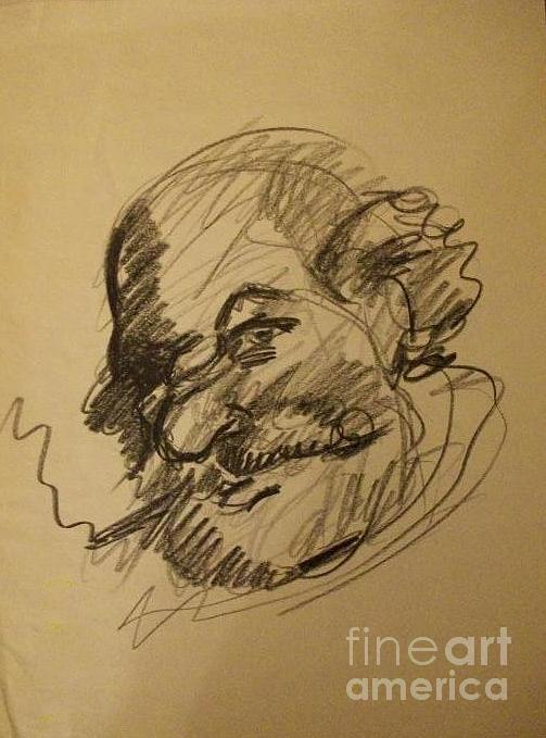 funny old man drawing