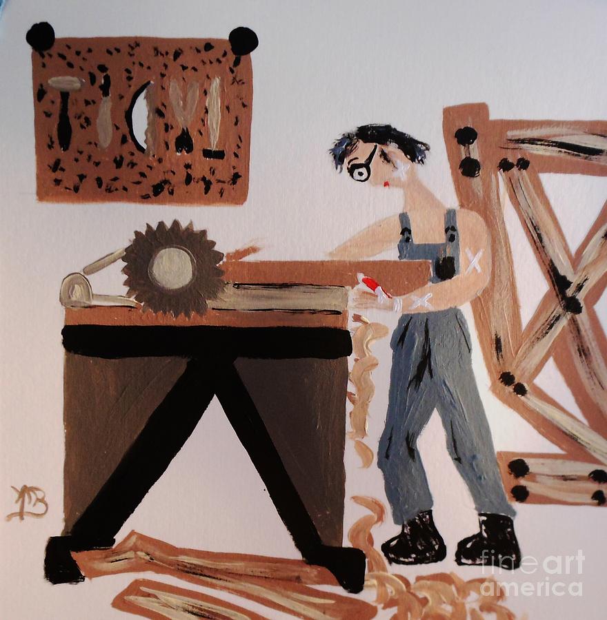 Funny Professionals Carpenter Painting by Marie Bulger - Pixels