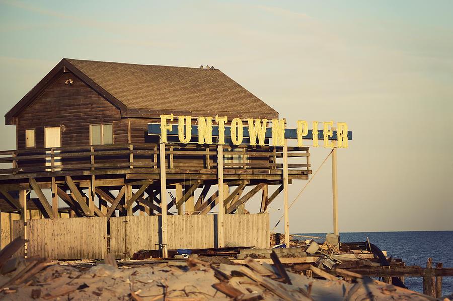 Funtown Pier Vintage Photograph by Terry DeLuco