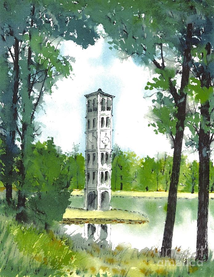 Furman Bell Tower Three Painting by Patrick Grills