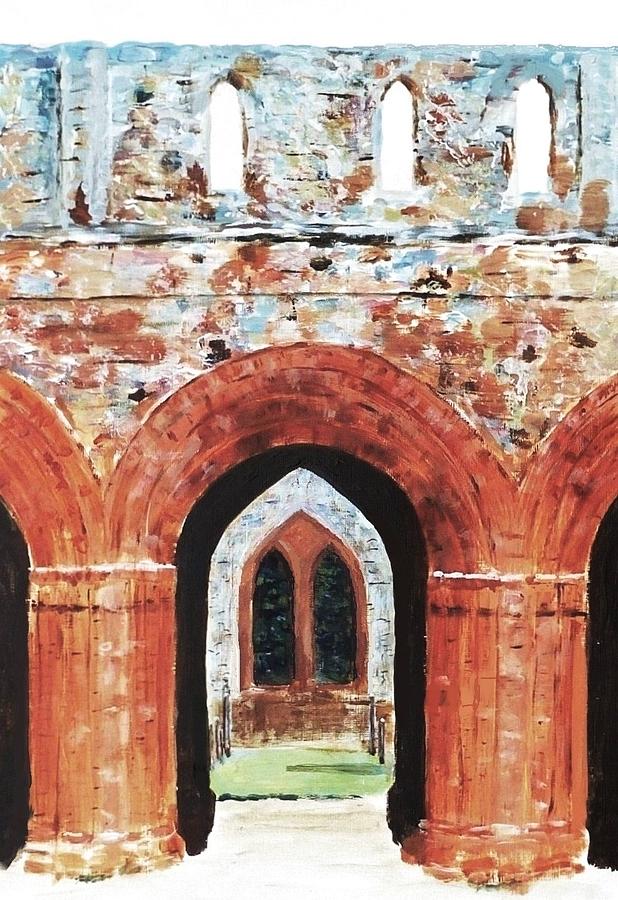 Furness Abbey Ruins Cumbria UK Painting by Nigel Radcliffe