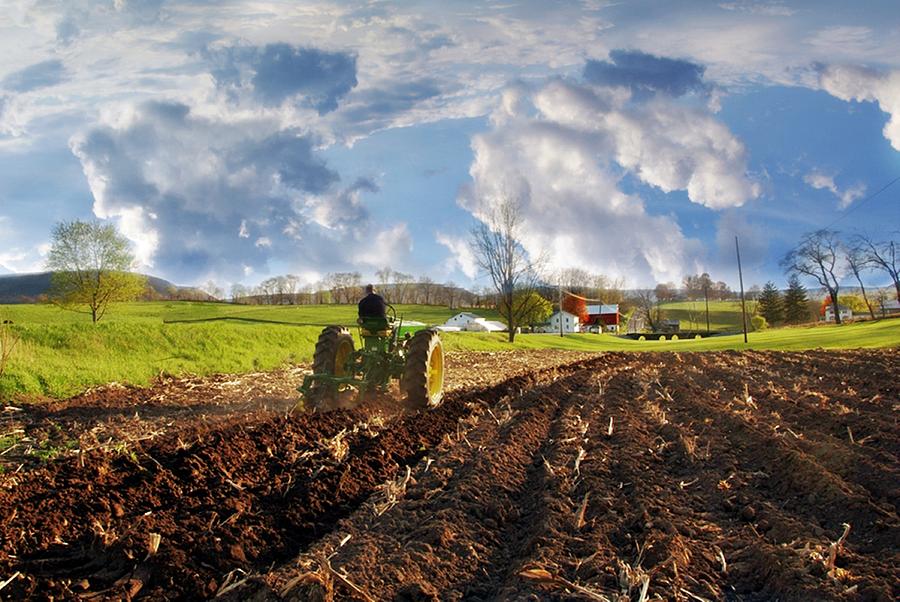 Spring Photograph - Furrows In The Valley by Stephanie Calhoun