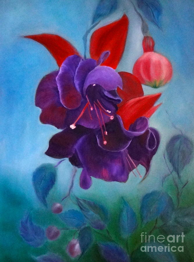 Fuchsia Painting by Jenny Lee