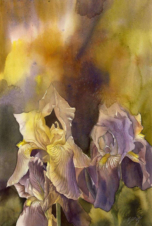 Fusion Irises Painting by Alfred Ng