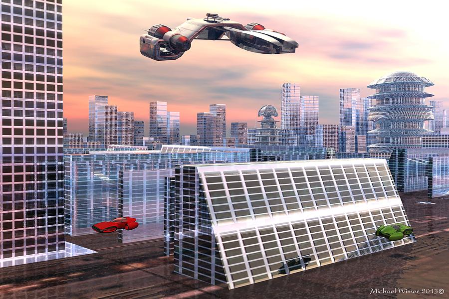 Science Fiction Digital Art - Future Transportation by Michael Wimer