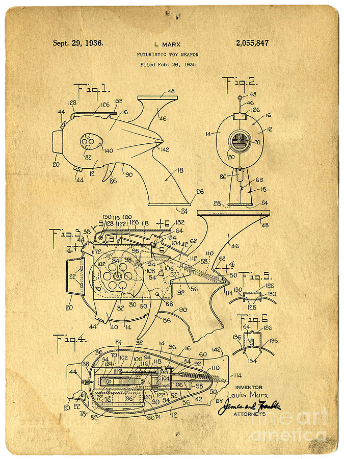 Futuristic Toy Gun Weapon Patent Photograph by Edward Fielding
