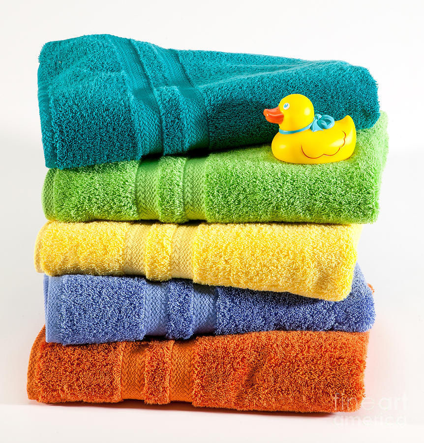 Fuzzy Towels and a Rubber Ducckie Photograph by Chuck Spang - Pixels