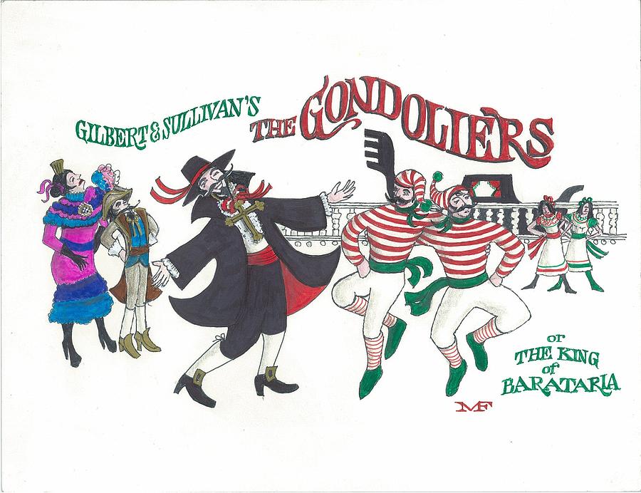 G and S The Gondoliers Drawing by Marty Fuller