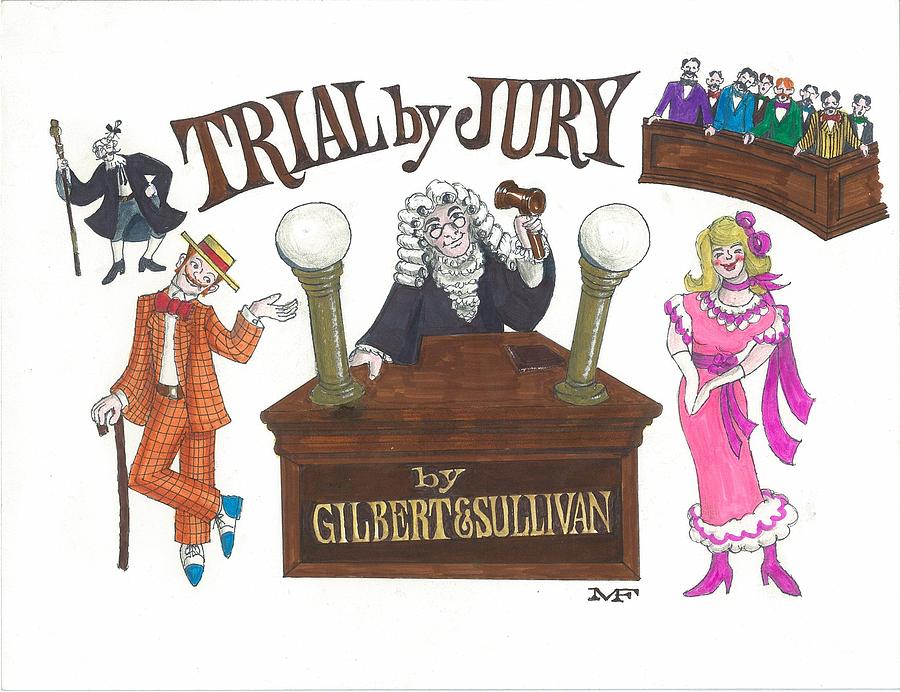 G and S Trial By Jury Drawing by Marty Fuller