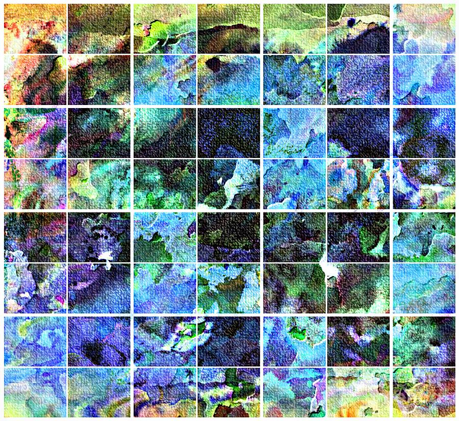 Tiled Watercolor Blocks with Texture 4 Tapestry - Textile by Barbara A Griffin