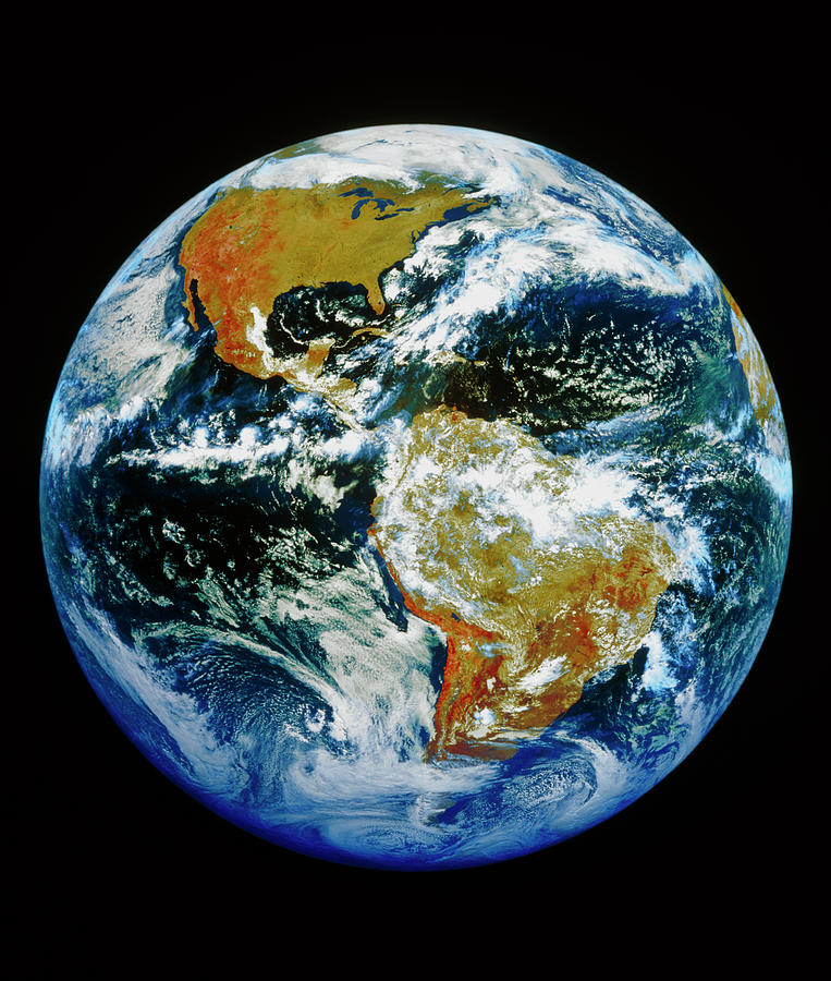 G0es Satellite Image Of Earth Centred On Americas Photograph by Esa/photo Library International/science Photo Library