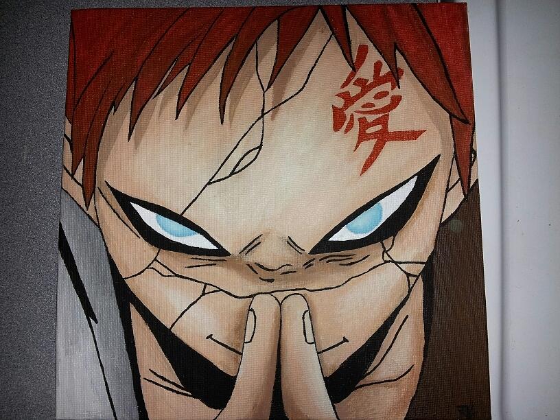 Hand on sale painted Gaara acrylic on wood