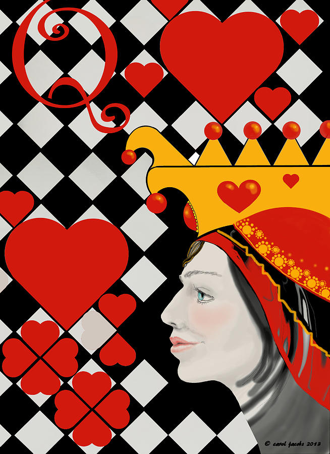 Gabby Queen of Hearts Painting by Carol Jacobs