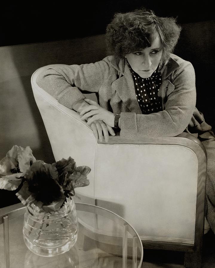 Gabrielle Sidonie Colette Sitting On An Armchair Photograph by Edward Steichen