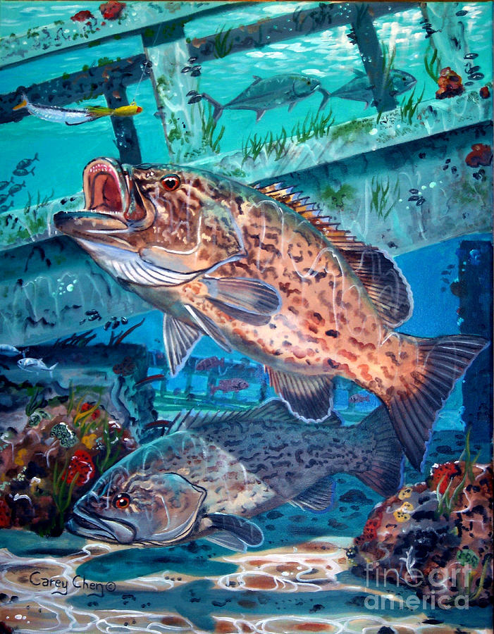 Gag Grouper In0030 Painting by Carey Chen