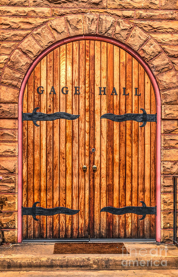 Gage Hall Wood Door Photograph by Dale Powell