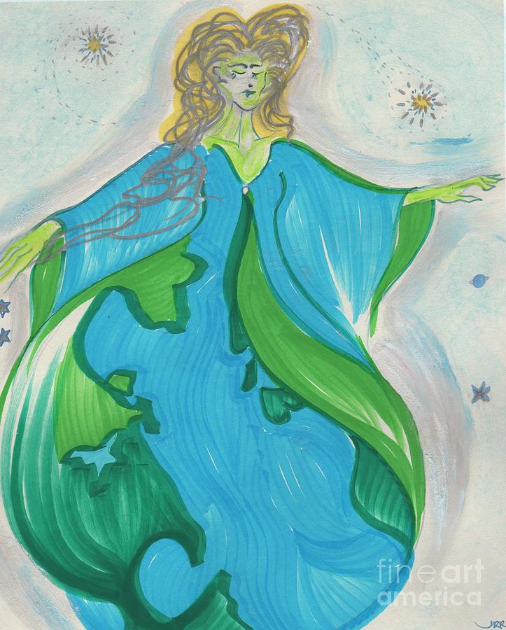Gaia Gaea by jrr Drawing by First Star Art