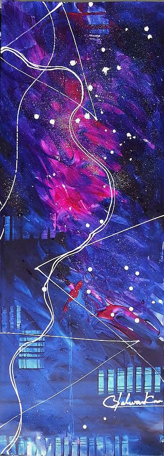 Abstract Painting - Galactic alignment by Sarthak Palwankar
