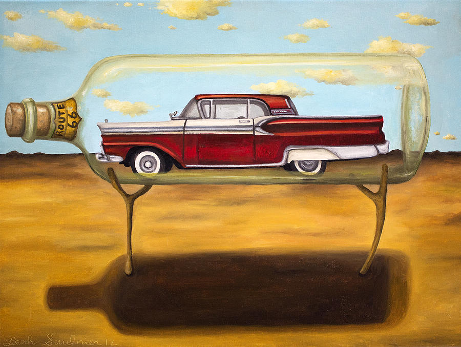 Surrealism Painting - Galaxie In A Bottle by Leah Saulnier The Painting Maniac