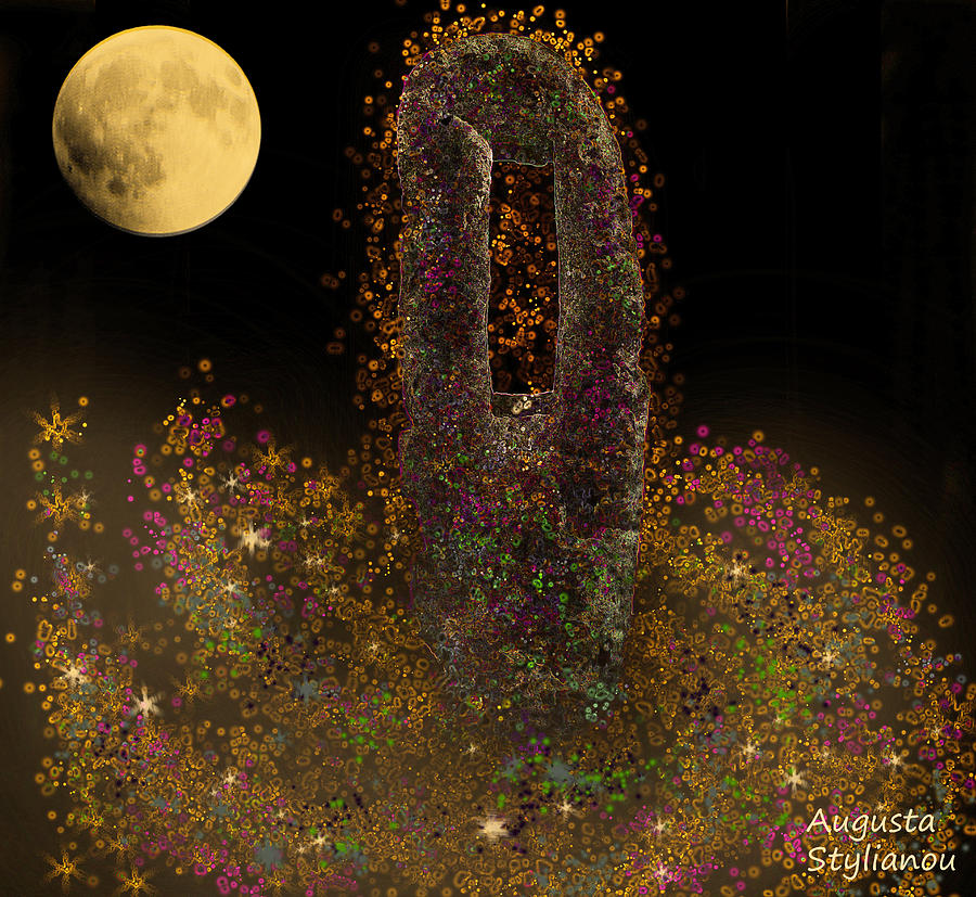Stone Galaxy and Full Moon #2 Digital Art by Augusta Stylianou