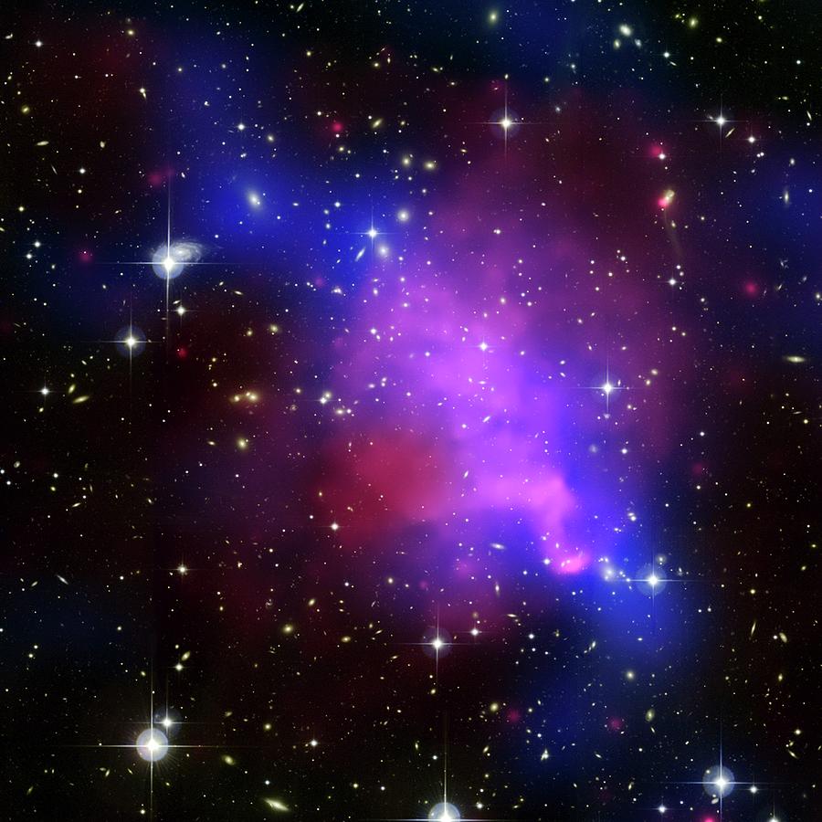 Interstellar Photograph - Galaxy Cluster Abell 520 by Nasa/cxc/cfht/a. Mahdavi, U. Vic/ Science Photo Library