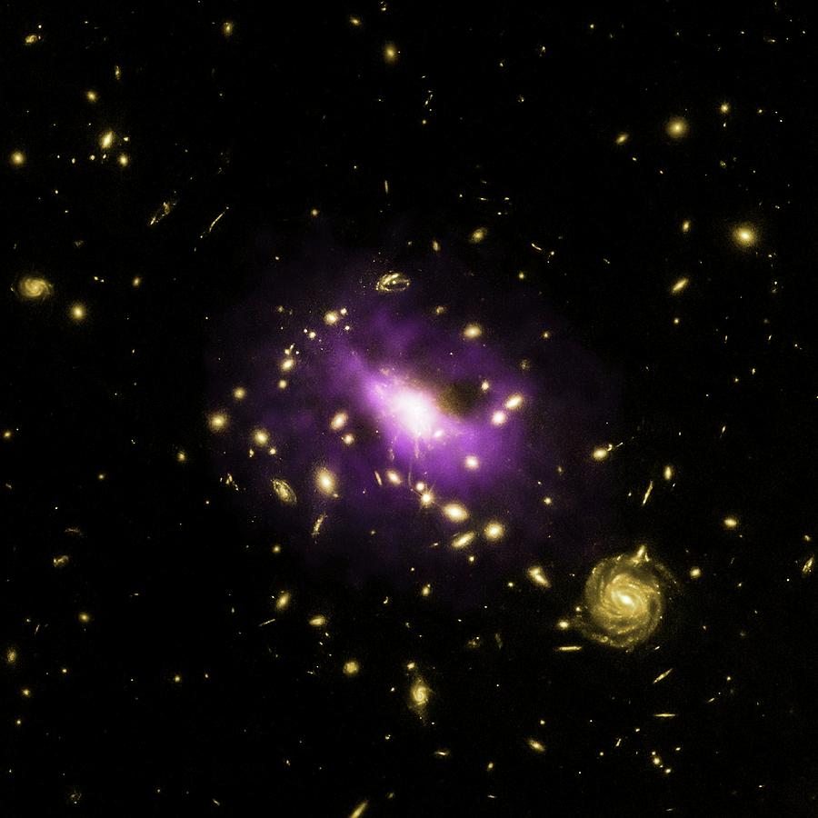 Space Photograph - Galaxy Cluster Rx J1532 by Nasa/cxc/stanford/j.hlavacek-larrondo Et Al/esa/stsci/m.postman And Clash Team/science Photo Library