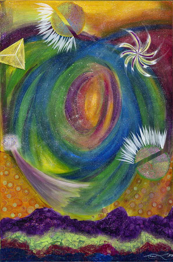 Abstract Painting - Galaxy in Motion by Tamika Lamb