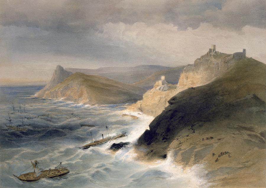 Balaclava Drawing - Gale Off The Port Of Balaklava by William Crimea Simpson