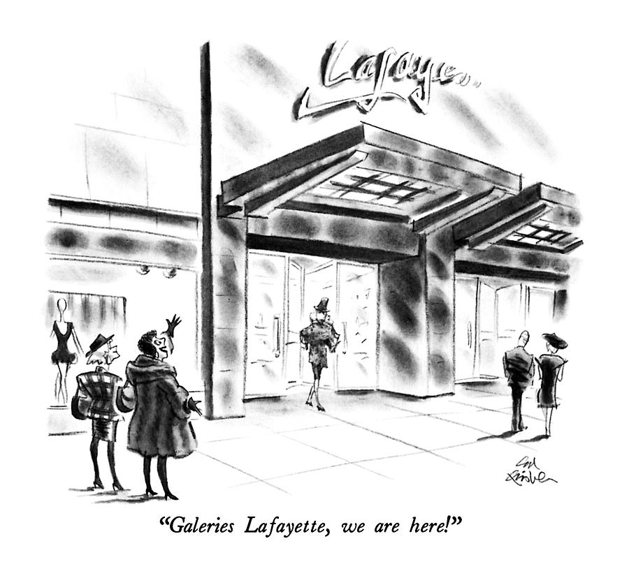 Galeries Lafayette Drawing by Ed Fisher