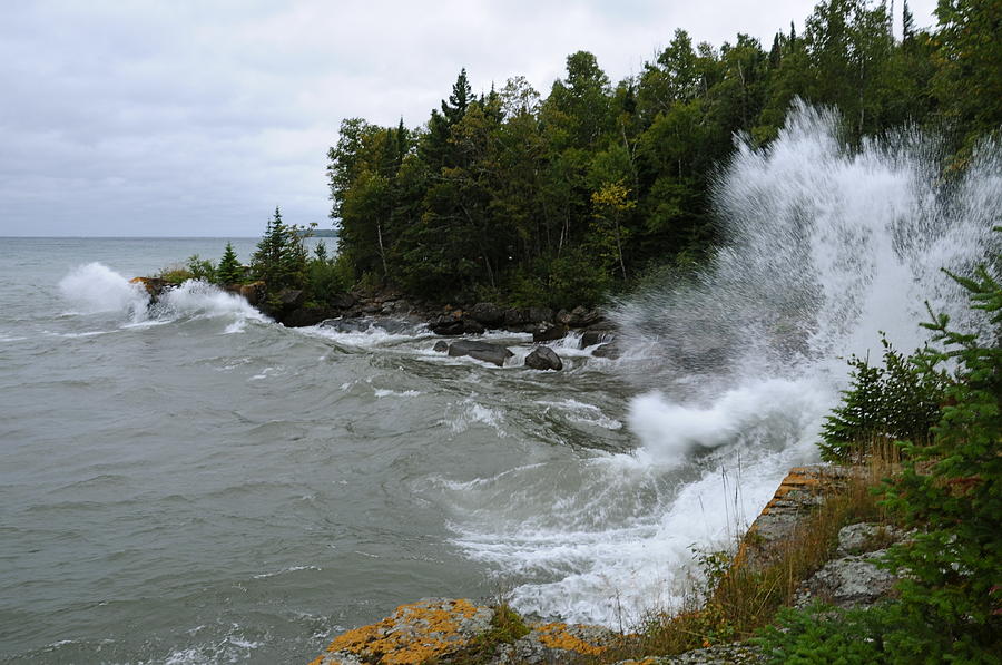 Gales of September on Superior Photograph by Sandra Updyke