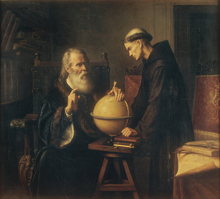 Galileo Demonstrating the New Astronomical Theories at the University of Padua Painting by Felix Parra