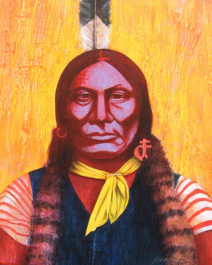 Gall Painting - GALL Warrior Chief by J W Kelly