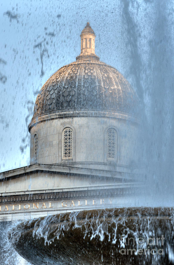 Gallery Dome and Trafalgar Fountain Photograph by Deborah Smolinske