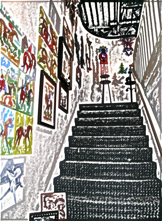 Gallery Stairs Digital Art by Kathleen Stephens