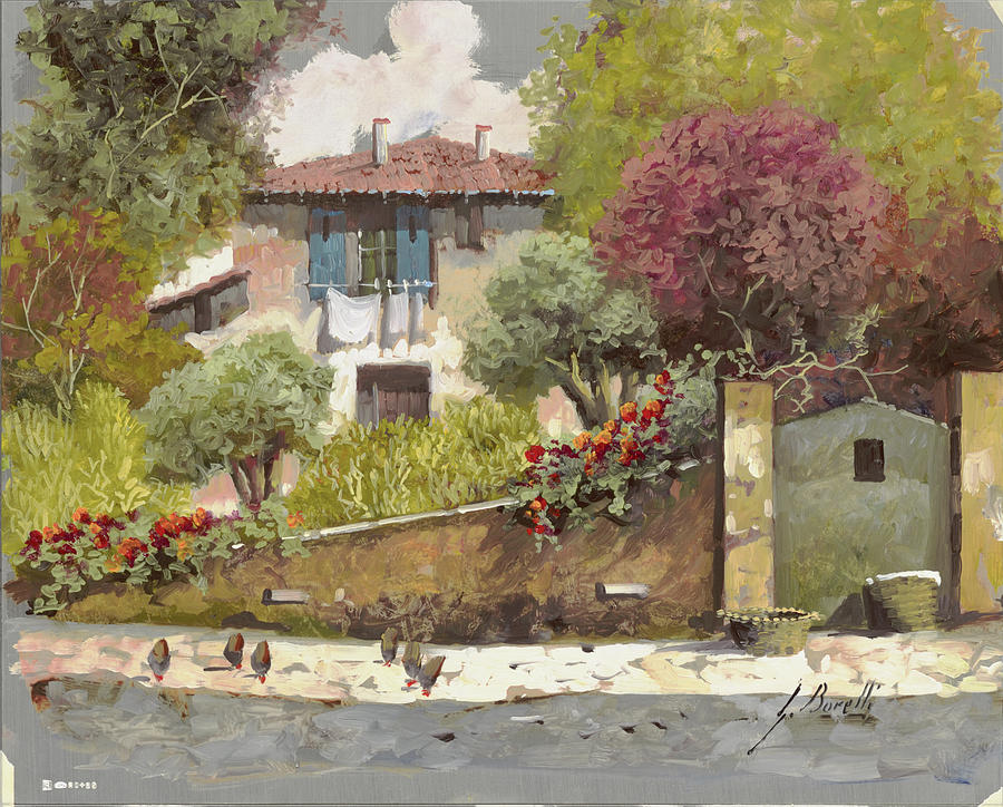 Landscape Painting - Galline by Guido Borelli