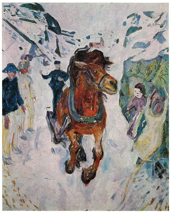 Edvard Munch Painting - Galloping Horse by Edvard Munch