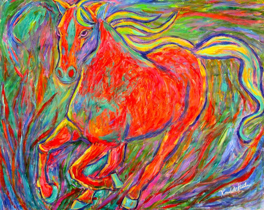 Galloping Red Painting by Kendall Kessler
