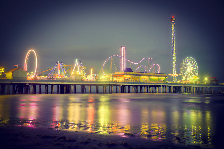 Galveston Pier Colors Photograph
