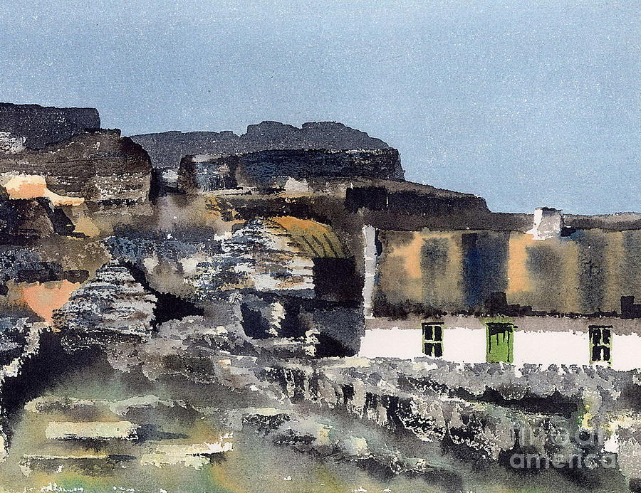 GALWAY ARAN Inismore rockscape Painting by Val Byrne