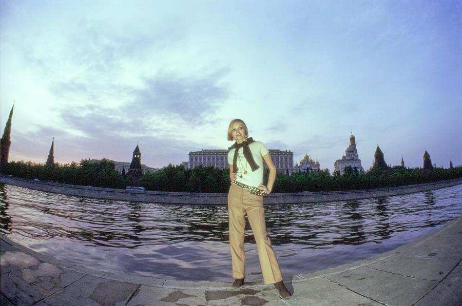 Galya Milovskaya Wearing By Moskva River Photograph by Arnaud de Rosnay