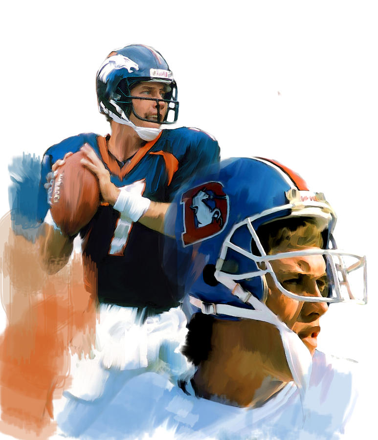 John Elway Game Elway Painting by Iconic Images Art Gallery David Pucciarelli