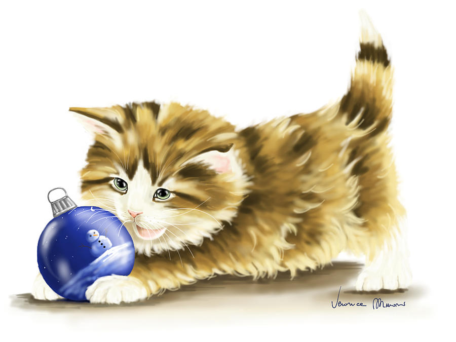 Games cat Painting by Veronica Minozzi