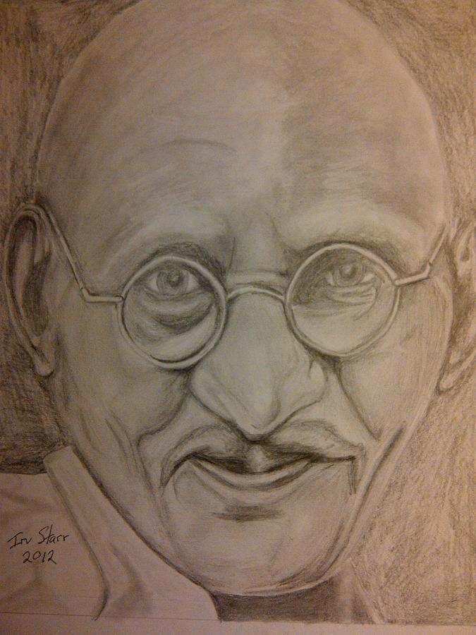 Mahatma Gandhi Drawing - Gandhi by Irving Starr