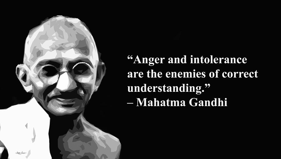 Gandhi On Anger Painting By Artguru Official - Fine Art America