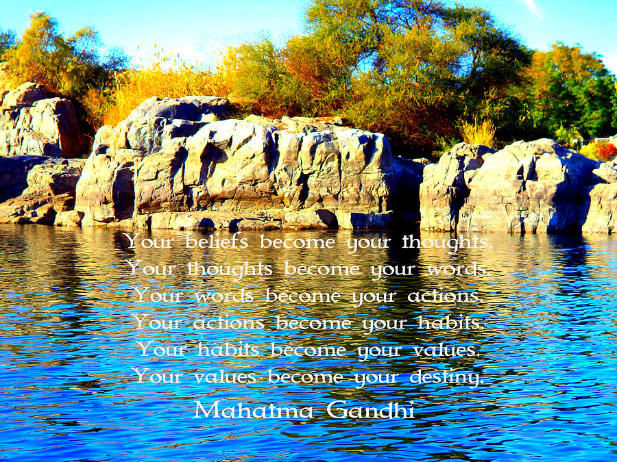 Mahatma Gandhi Digital Art - Gandhi Wisdom Saying  About Destiny by Quintus Wolf