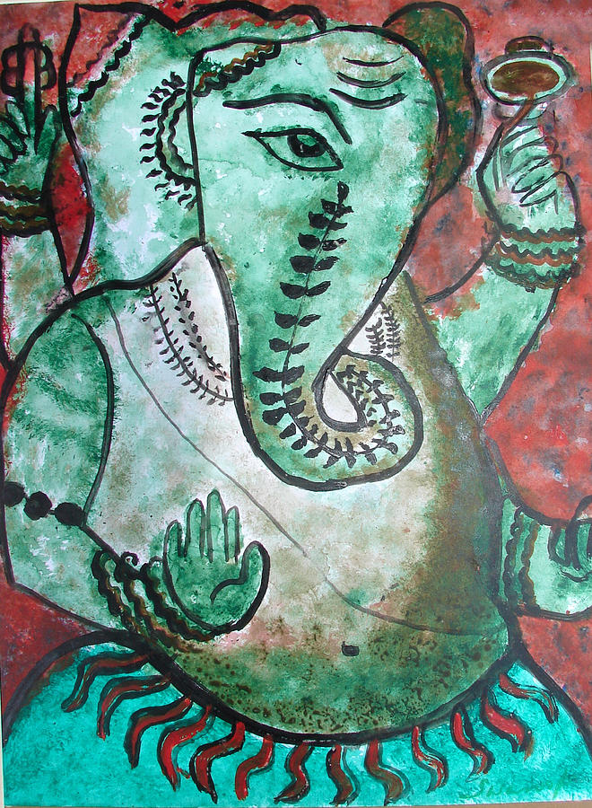 Ganesh 10 Painting by Anand Swaroop Manchiraju