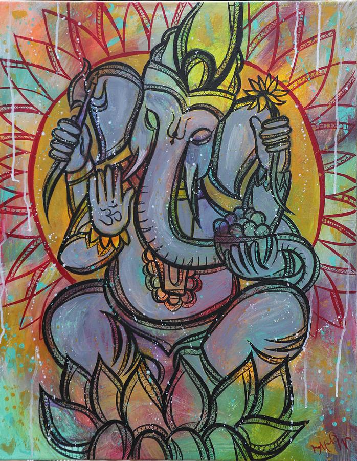 Abstract Painting - Ganesh by Megan Wood