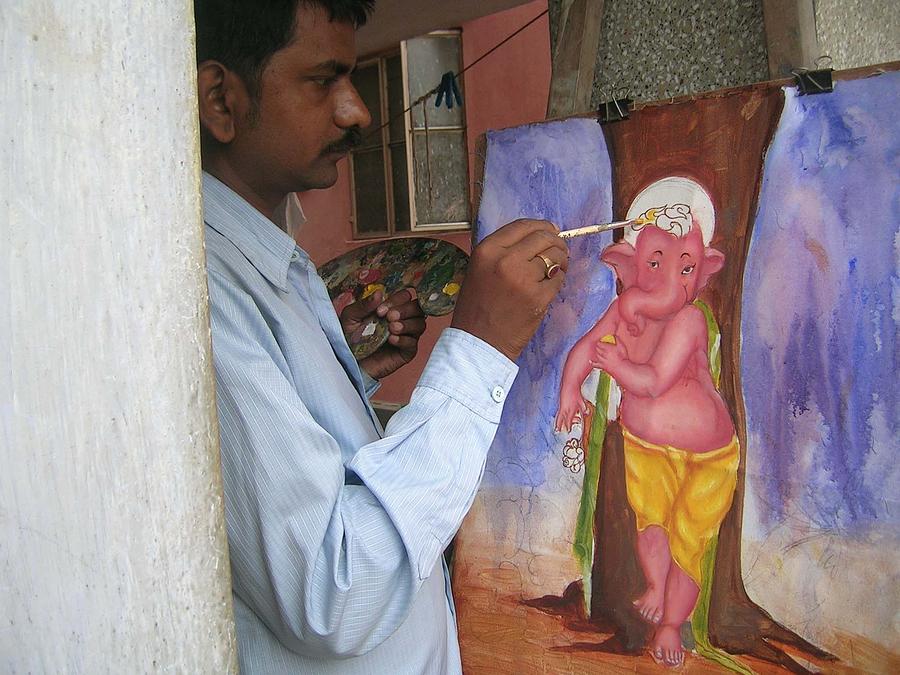 Ganesh Painting by Rk Singh