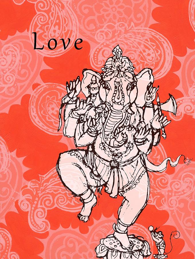 Ganesha Love on a Lotus Mixed Media by Jennifer Mazzucco
