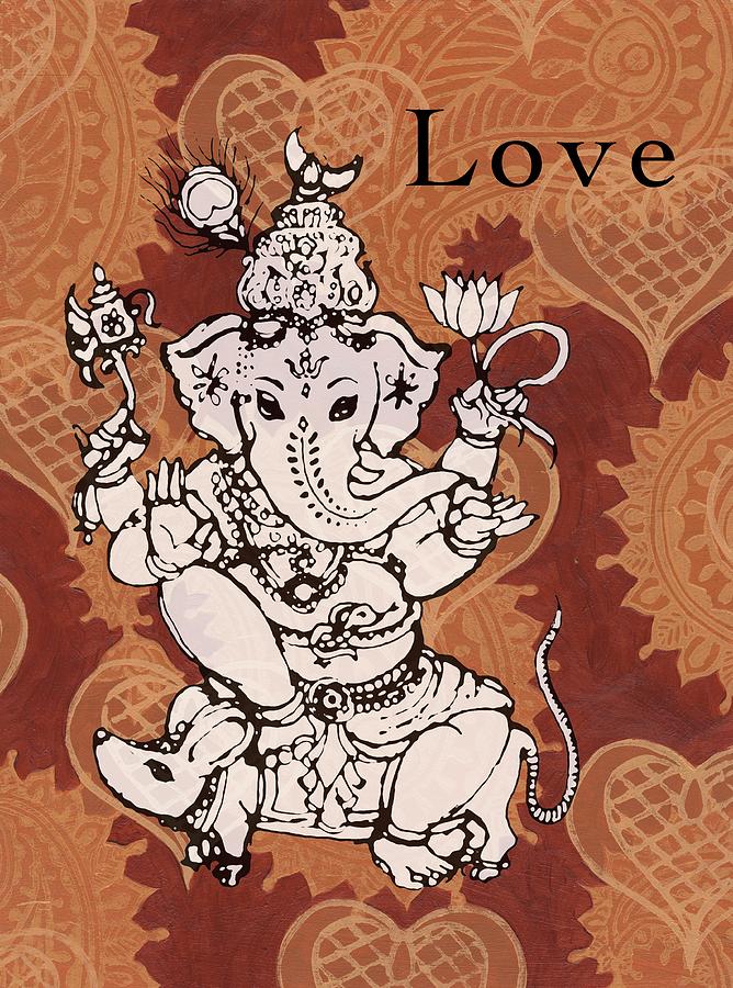 Ganesha on Mouse Love Mixed Media by Jennifer Mazzucco